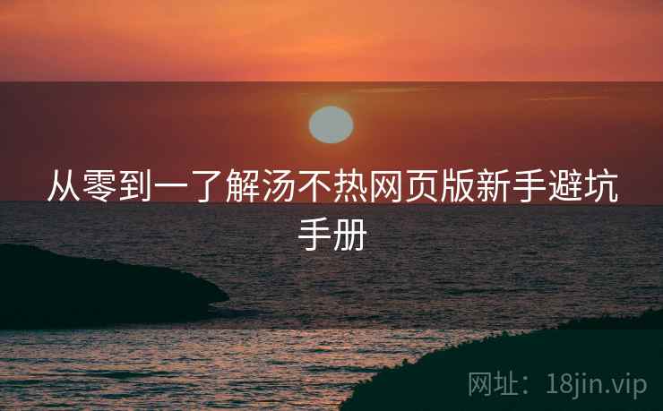 从零到一了解汤不热网页版新手避坑手册