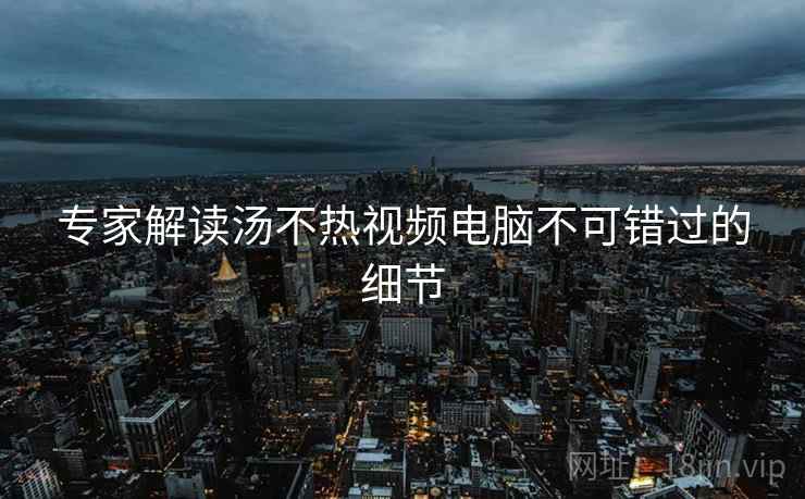 专家解读汤不热视频电脑不可错过的细节