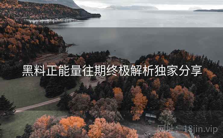 黑料正能量往期终极解析独家分享