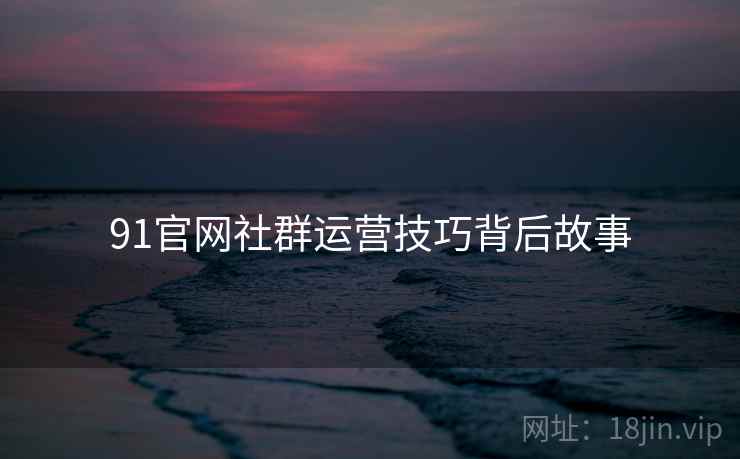 91官网社群运营技巧背后故事