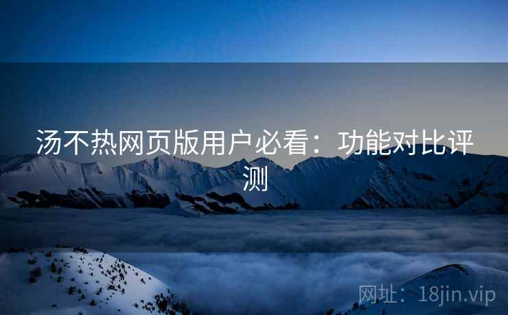 汤不热网页版用户必看：功能对比评测