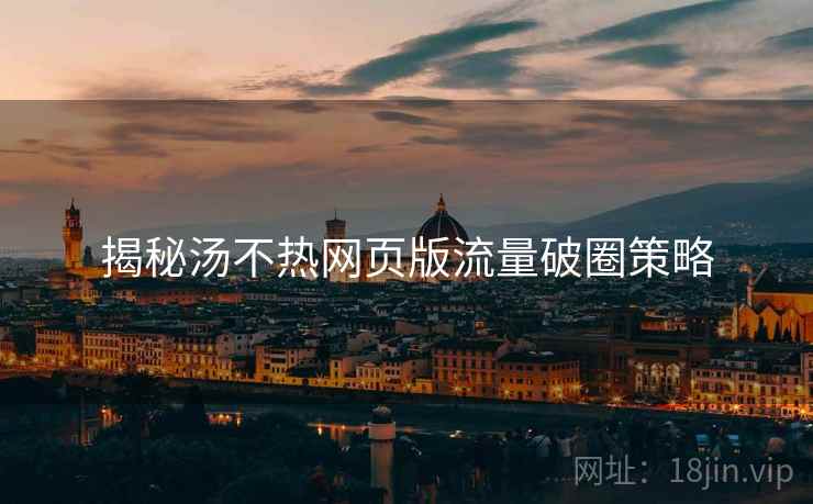 揭秘汤不热网页版流量破圈策略